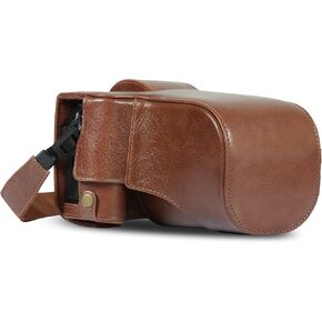 MegaGear Ever Ready Genuine Leather Camera Case Compatible with Fujifilm X-T5 (16-80mm)(Black)