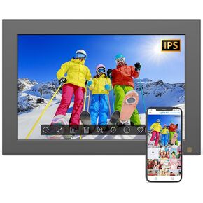 WiFi Digital Photo Frame 10.1"-Picture-Frame - 32GB Digital Frame, 1280*800 Pixels IPS Touch Screen, Auto-Rotate, Motion Sensor, Share Photos Video via App Email, Free Cloud Storage, Gift for Dad Mom
