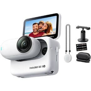 Insta360 GO 3S Summit White (64GB) – 4K Video Small & Lightweight Action Camera, Portable and Versatile, Hands-Free POV, Mount Anywhere, Stabilization, Multifunctional Action Pod, Waterproof
