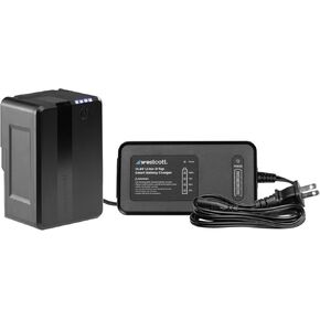 Westcott MV95 Mini V-Mount 14.8V Lithium-ion Battery (95Wh) & Charger Kit - Portable V-Mount Battery for Photography and Video Lighting and Camera Accessories