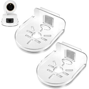 2 Pack Acrylic Wall Mount Bracket for Security Camera, Universal Adhesive Wall Shelves for Baby Monitors Speakers, No Drilling Mounting Tray Indoor, Clear