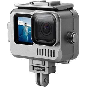 Action Camera Protective Housing, 40m Deep Waterproof Protective Case, One Piece Design, High Stability, Aluminium Alloy Protective Housing for Hero 11 10 9 - Tempered Glass in Kuwait