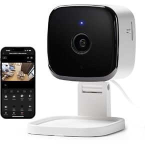 Geeni Smart Indoor Pet Camera, 2K Quad HD Resolution, Tilt Function, Night Vision, Motion Detection, Compatible with Alexa & Google Home, White, GN-CW078-199