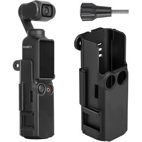 JINSERTA Expansion Adapter for DJI Osmo Pocket 3, Protective Shell Cover Bracket Mount with Cold Shoe for OSMO Pocket 3