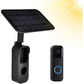 Solar Panel Charger and Mount Compatible with Blink Video Doorbell, with 3m micro USB extension cable and Built-in 5000mAh Rechargeable Battery for your Blink Video Doorbell