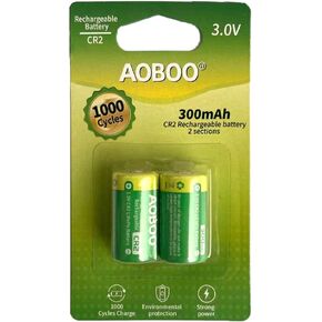 Cr2 3V 300Mah Camera Accessories CR2 Rechargeable Battery 2PCS CR15H270 Compatible with Golf Rangefinders (Battery-ABO-K1)