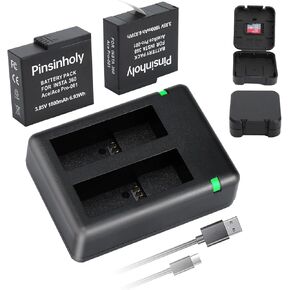 حزمة من بطاريات وشاحن Ace Pro 360 مطورة متوافقة مع بطارية CINSBAJA لكاميرا Insta360 Ace Pro/Ace مع حافظتين للبطارية in Kuwait