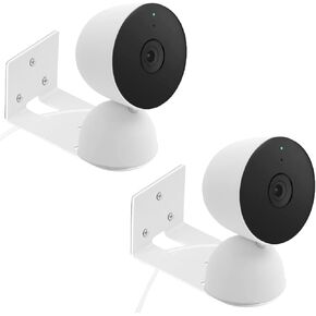 2Pack Adhesive Wall Mount Bracket for Google Nest Cam Indoor Security Camera Wired- 2nd Generation, VHB Stick On or No Drilling Mounting Get The Best View,Two Ways Installation