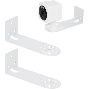2 Pack Wall Mount for Wyze Cam V4 / Wyze Cam Pan V3, Metal Camera Mounting Bracket with 1/4 Screw Thread Support Ceiling Corner Mount Installation, Easy to Install, White