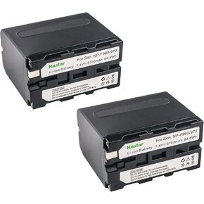 Kastar Battery (2-Pack) for Sony NP-F970 NP-F960 F970 F960 F975 F950 and DCR-VX2100 HDR-AX2000 FX1 FX7 FX1000 HVR-HD1000U V1U Z1P Z1U Z5U Z7U HXR-MC2000U FS100U FS700U and LED Video Light