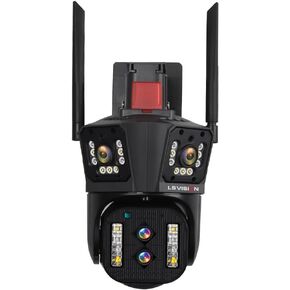 4MP HD 10x Zoom PTZ Camera, Ultra Wide-Angle + 10x Zoom PTZ, Dual Light Source Design, 2.4G WiFi + RJ45 Network Port for Internet Access