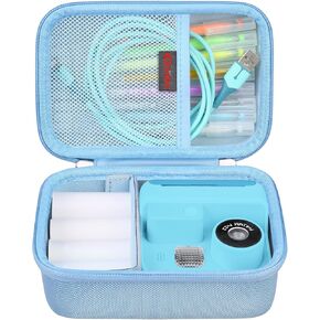 Elonbo Carrying Case for Anchioo/Dylanto Kids Instant Print Camera,1080P Kids Instant Cameras That Print Photos Travel Bag Storage Holder, Mesh Pocket Fits Printing Paper Cable, Black
