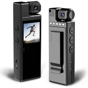 Boby camera with Audio and Video Recording, 1080P Portable Body Camera with 180° Rotating Lens, FHD Video Recorder,Night Vision ,Loop Recording Mini Body Camera for law enforcement,Bike Cameras