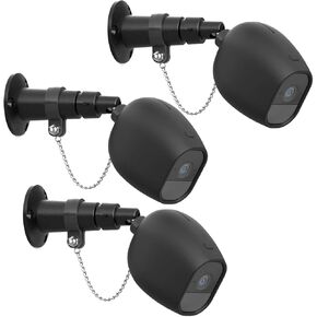 HOLACA Security Outdoor Mount for Arlo pro Arlo pro 2 with Anti-Theft Chain,Silicone Protective Case-Extra Protection for Your Arlo Wireless Home Security Camera (3 Pack, Black)