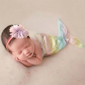 Newborn Photography Props Girl Mermaid Outfit Baby Photo Shoot Props Infant Girl Headress Mermaid Baby Photoshoot Costume