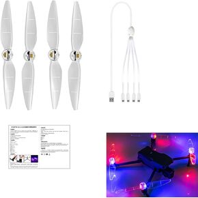 LICHIFIT LED Lights Propellers for DJI AIR 3 Drone Night Flight Flash Paddle Blade Low Noise Prop Accessories