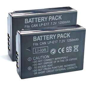 2-Pack LP-E17 Battery Compatible with Canon EOS R50 RP R10 R8,Rebel T8i, T7i, T6i, T6s, SL2,SL3, EOS M3, M5, M6, EOS 200D,77D,750D,760D,800D,8000D,Digital SLR Camera