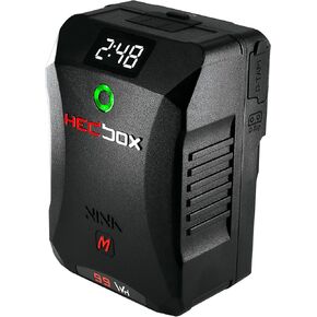 NINA M - Smart mini V Mount Battery 99Wh / 6700mAh, Low Capacity Alarm, OLED with Dual D-Tap, Fast Charging Type-C PD 65W and Type-A, for Cameras, Camcorders, Monitors, Video Lights