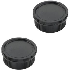 2 Pack Rear Lens Cap and Camera Body Cap Cover Kit compatible for Leica M1, M2, M3, M4, M5, M6, M7, M8, M9, M9-P, M10, M-A, M-E, M, MP, M240, M240P, M262, CL and more LM M Mount Camera Lens