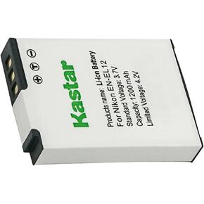 Kastar 1ack EN-EL12 Battery Replacement cement for Nikon Coolpix S800c, Coolpix S1000pj, Coolpix S1100pj, Coolpix S1200pj, Coolpix S6000, Coolpix S6100, Coolpix S6150, Coolpix S6200 Camera