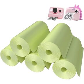 5 لفات من ورق الطباعة الفوري لكاميرا الأطفال، ورق الطابعة، مجموعة ورق الطباعة الحرارية للطباعة عالية الدقة (57 × 25 مم) أصفر in Kuwait