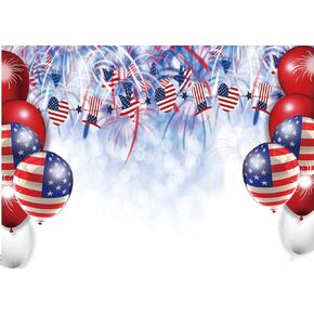 Dudaacvt 7x5ft Independence Day Photography Backdrop Bokeh Spots Fireworks US Flag Portrait Background Patriotic 4th of July National Veterans Day Banner D485