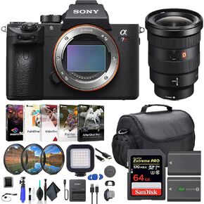 Sony a7R IIIA Mirrorless Camera ILCE7RM3A/B, Sony FE 16-35mm Lens SEL1635GM, 64GB Memory Card, Filter Kit, Bag, NP-FZ100 Compatible Battery, Card Reader, LED Light, and More