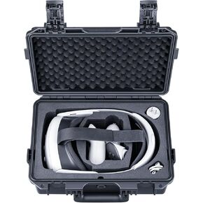 Lykus Titan OQ200 Waterproof Hard Case, Works with Quest 3/Quest 2, Fit Official Elite Head Strap, Better Protection [CASE ONLY]
