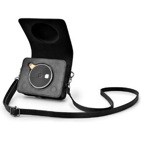 Rieibi Kodak Mini Shot 3 Retro Case, PU Leather Protective Case for Kodak Mini Shot 3 Retro C300R 2-in-1 Camera/Portable Instant Printer with Shoulder Strap