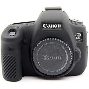 6D Case, BolinUS Fullbody Ultra-Thin Lightweight Rubber Soft Silicone Housing Case Bag Cover for Canon EOS 6D (Black)