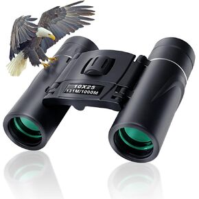 10x25 Compact Binoculars for Adults Kids, Binoculars for Concerts and Bird Watching Cruise Ship Essentials Hunting, Waterproof Binoculars with Low Light Night Vision