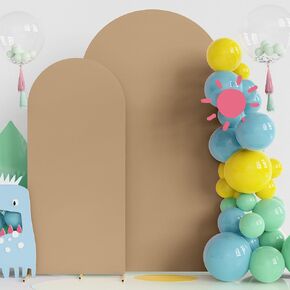 Fomcet Set of 2 Wedding Arch Cover 6FT, 7.2FT White 2-Sided Round Top Spandex Arch Backdrop Cover Fitted Fabric for Birthday Party Baby Shower Wedding Arch Stand Decoration