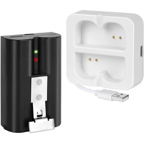 1-Pack 6040mAh Replacement Battery with White Charger Station for Ring-Doorbell 2/3/4, Spotlight Camera and Stick Up Cam Indoor and Outdoor