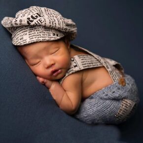 Newborn Photography Props Gentleman Outfits Boy Suspenders Pants Hat Baby Photoshoot Props Newborn Props Photo