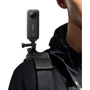 Backpack Strap Mount Quick Clip Mount Compatible with Insta360 ACE Pro ONE X4 X3 X2 X RS R GO 2 3, Go Pro Hero 12 Session Max Action Camera Shoulder and Hat Quick Release Clamp Body Cam Holder