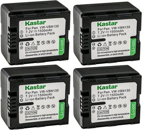 Kastar 3-Pack Battery VW-VBN130 Replacement for Panasonic HDC-SD800GK, HDC-SD800GK-3D, HDC-SD800K, HDC-SD800P, HDC-SD900, HDC-SD909, HDC-TM900, HDC-TM900GK, HDC-TM900GK-3D Camera in Saudi Arabia