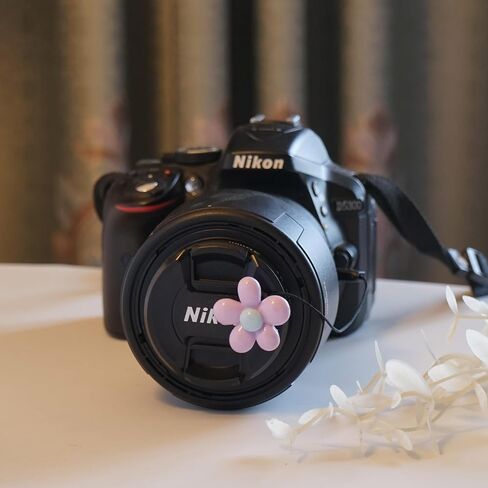 Flower Camera Lens Caps Keeper Protector Holder for Canon, Nikon, Sony DSLR and Mirrorless Camera Decoration (Pink) in Saudi Arabia