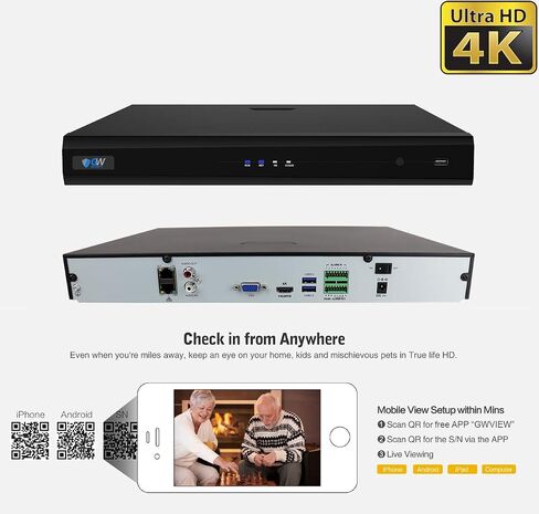 GW Security 32 Channel 4K 8MP NVR Video Recorder Alone (GW4232NS) in Saudi Arabia