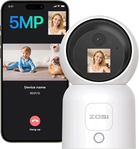 ZOSI 4K Indoor Security Camera with 2 Way Video, One-Touch Call, Smart Human Detection, C519M8 8MP Baby/Pet Dog Monitor, 360° View Pan/Tilt Home Security Cam, 2.4/5GHz WiFi, Cloud & SD Card Storage in Saudi Arabia