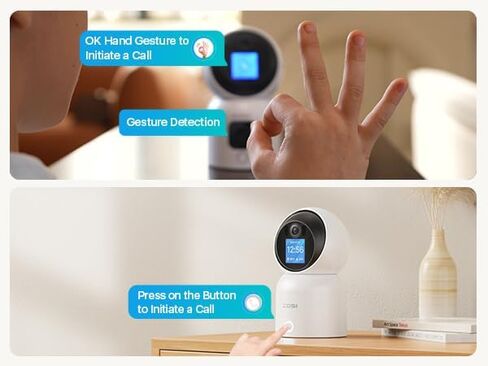 ZOSI 4K Indoor Security Camera with 2 Way Video, One-Touch Call, Smart Human Detection, C519M8 8MP Baby/Pet Dog Monitor, 360° View Pan/Tilt Home Security Cam, 2.4/5GHz WiFi, Cloud & SD Card Storage in Saudi Arabia