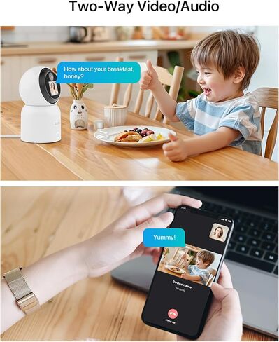 ZOSI 4K Indoor Security Camera with 2 Way Video, One-Touch Call, Smart Human Detection, C519M8 8MP Baby/Pet Dog Monitor, 360° View Pan/Tilt Home Security Cam, 2.4/5GHz WiFi, Cloud & SD Card Storage in Saudi Arabia