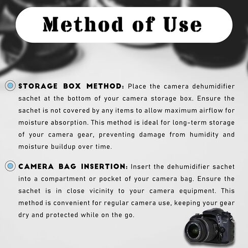 مجفف جل السيليكا Xcivi للكاميرا الرقمية، لكاميرات كوداك، لكاميرات كانون، لكاميرات سوني، لكاميرات ديلانتو، مجفف جل السيليكا للكاميرا الرقمية، 6 عبوات (50، جرام) in Kuwait