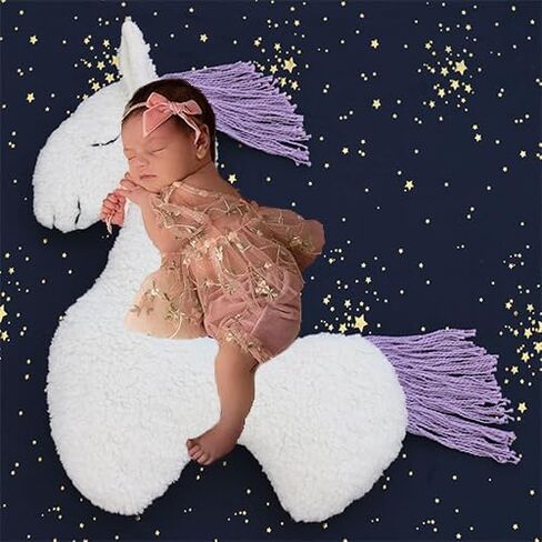 وسادة تصوير لحديثي الولادة من Pose Props، إكسسوارات مساعدة للصور للأولاد والبنات (أبيض أرجواني) in Kuwait