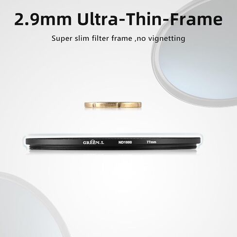 GREEN.L 58mm ND1000 Filter, 10 Stop ND Filter 58mm, Super Slim Multi-Layer Nano Coatings Fixed Neutral Density Filter in Kuwait