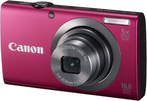 Canon PowerShot A2300 16.0 MP Digital Camera with 5x Digital Image Stabilized Zoom 28mm Wide-Angle Lens with 720p HD Video Recording (Red) (Renewed) in Saudi Arabia