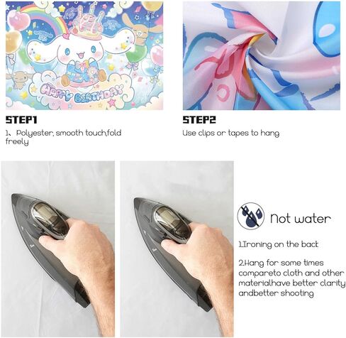 Cinnamoro Happy Birthday Backdrop - Cinnamoro Birthday Party Supplies Kawaii Background for Boys Girls Kids Baby Shower Bedroom Cartoon Birthday Party Decorations,5 x 4 FT in Kuwait