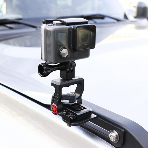 حامل حامل كاميرا GoPro Action لعام 2021 2022 2023 2024 Ford Bronco 2/4 ملحقات خارجية للباب، غطاء محرك السيارة، مشاهد جانبية، مقبض تحرير 360 درجة قابل للتعديل باللون الأسود مع حامل كروي in Kuwait