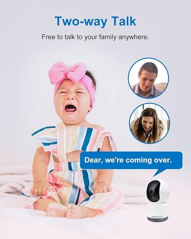 كاميرا أمان واي فاي 5 جيجا هرتز داخلية مع تطبيق Tuya الذكي، وكاميرا 2K 4MP Baby Pet Dog Cat، وكاميرا توصيل تكبير قابلة للإمالة، وكشف حركة AI وتتبع تلقائي، ورؤية ليلية، ومحادثة ثنائية الاتجاه in Kuwait
