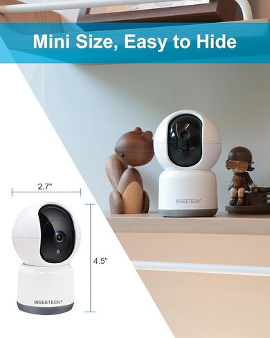 كاميرا أمان واي فاي 5 جيجا هرتز داخلية مع تطبيق Tuya الذكي، وكاميرا 2K 4MP Baby Pet Dog Cat، وكاميرا توصيل تكبير قابلة للإمالة، وكشف حركة AI وتتبع تلقائي، ورؤية ليلية، ومحادثة ثنائية الاتجاه in Kuwait