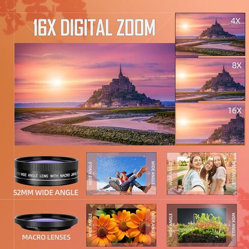 Digital Cameras for Photography, Video Camera for Vlogging, Vlogging Camera for YouTube, Small Camera with 32GB TF Card.Wide-Angle & Macro Lens (13MP Pixels can be Interpolated to 48MP) in Saudi Arabia